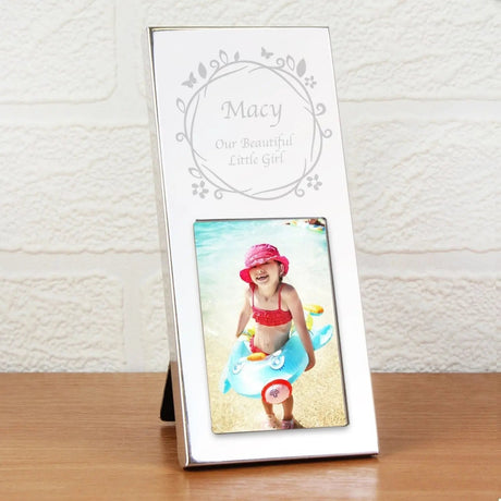 Personalised Silver Butterfly Swirl Photo Frame: 1 - Photo Frames By Gift Moments