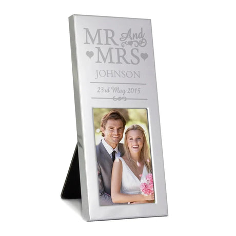 Personalised Mr & Mrs Silver Photo Frame: 2 - Photo Frames By Gift Moments