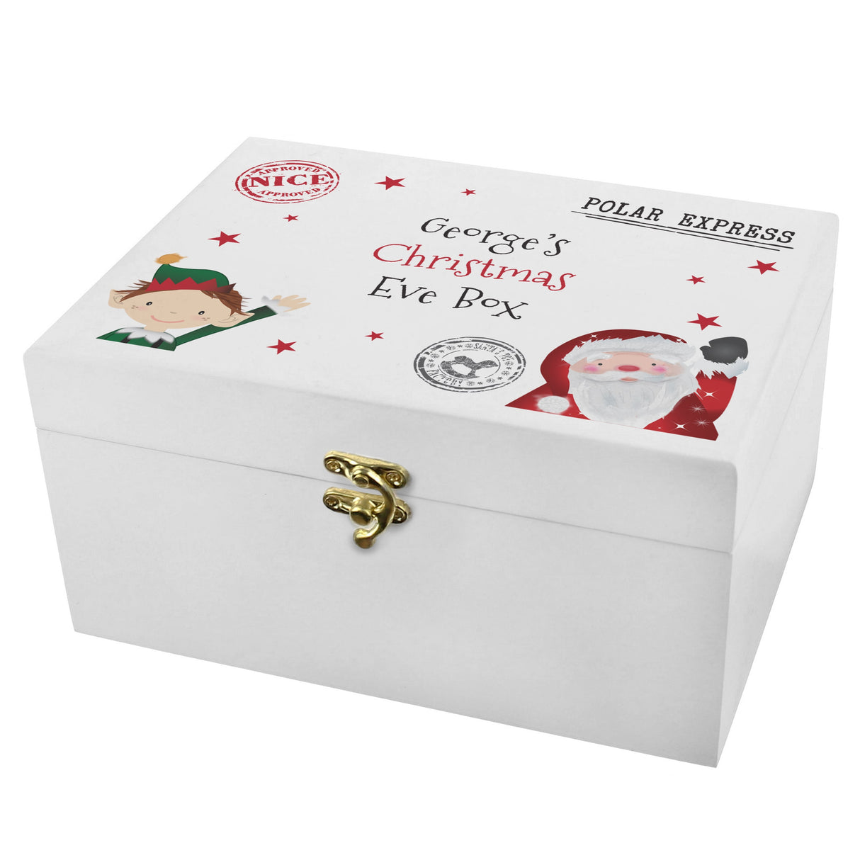 Personalised Wooden Christmas Eve Box: 5 - Keepsake Boxes By Gift Moments