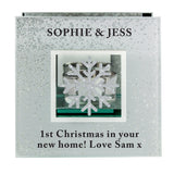 Personalised Snowflake Silver Glitter Tea Light Holder: 4 - Candle Holders By Gift Moments