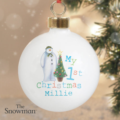 Personalised The Snowman Baby’s 1st Christmas Bauble: 1 - Christmas Baubles By The Snowman