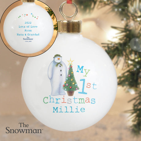 Personalised The Snowman Baby’s 1st Christmas Bauble: 4 - Christmas Baubles By The Snowman