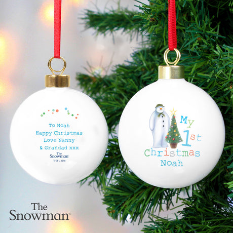 Personalised The Snowman Baby’s 1st Christmas Bauble: 2 - Christmas Baubles By The Snowman