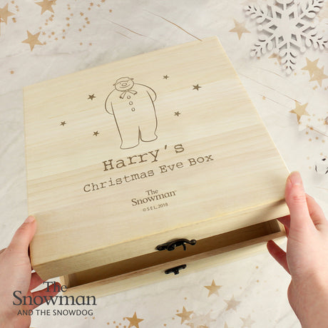 Personalised Snowman Large Wooden Christmas Box: 2 - Keepsake Boxes By The Snowman