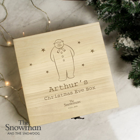 Personalised Snowman Large Wooden Christmas Box: 1 - Keepsake Boxes By The Snowman