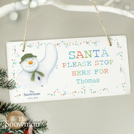 Personalised Santa Stop Here Wooden Sign: 3 - Signs & Plaques By The Snowman