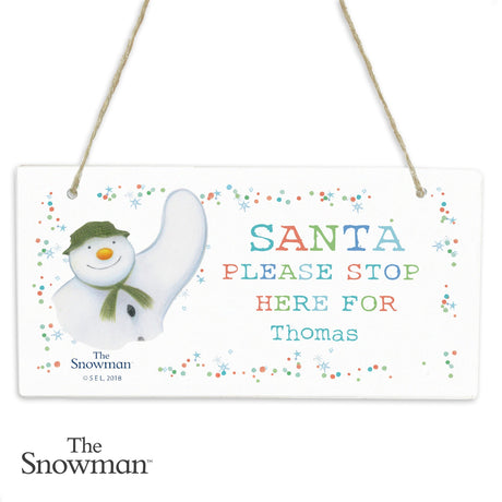 Personalised Santa Stop Here Wooden Sign: 4 - Signs & Plaques By The Snowman