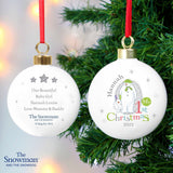 Personalised The Snowman and Snowdog Christmas Bauble: 1 - Christmas Baubles By The Snowman