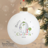 Personalised The Snowman and Snowdog Christmas Bauble: 2 - Christmas Baubles By The Snowman