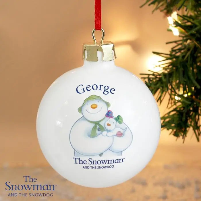 Personalised The Snowman and the Snowdog Bauble: 1 - Christmas Baubles By The Snowman