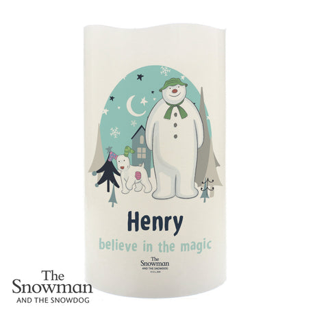 Personalised The Snowman and Snowdog LED Candle: 5 - LED Lighting By The Snowman