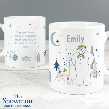 Personalised Snowman and Snowdog Ceramic Mug: 1 - Mugs By The Snowman