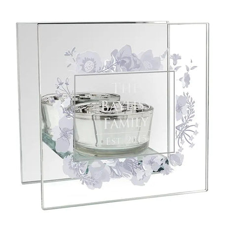 Personalised Mirrored Glass Tea Light Holder: 2 - Candle Holders By Gift Moments