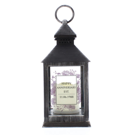 Personalised Soft Watercolour Rustic Lantern: 3 - LED Lighting By Gift Moments