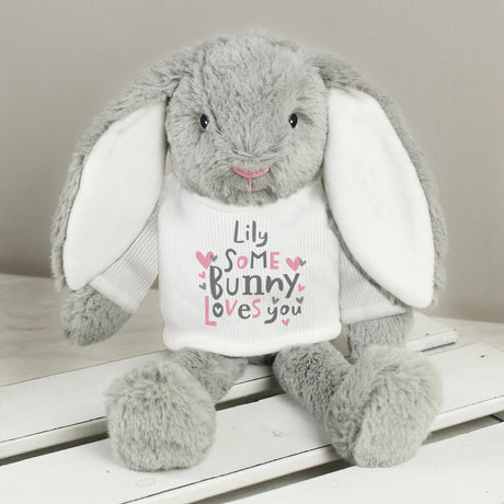 Personalised Some Bunny Loves You Plush Rabbit: 3 - Teddy Bears & Soft Toys By Gift Moments