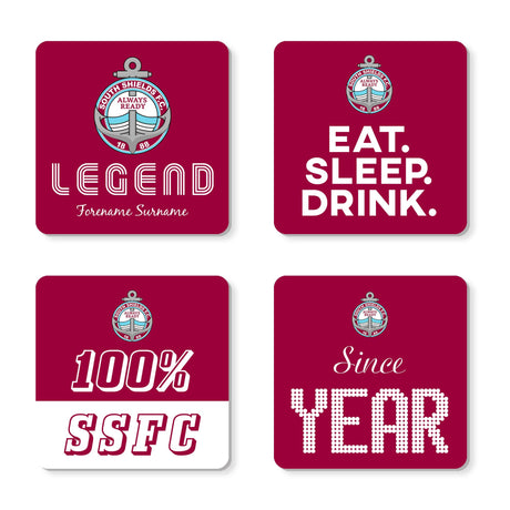 Personalised South Shields FC Coaster Set: 1 - Coasters By South Shields