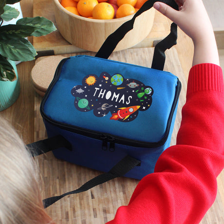 Personalised Space Blue Insulated Lunch Bag: 2 - Lunch Boxes & Bags By Gift Moments