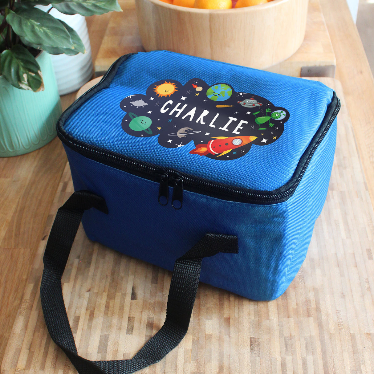 Personalised Space Blue Insulated Lunch Bag: 1 - Lunch Boxes & Bags By Gift Moments