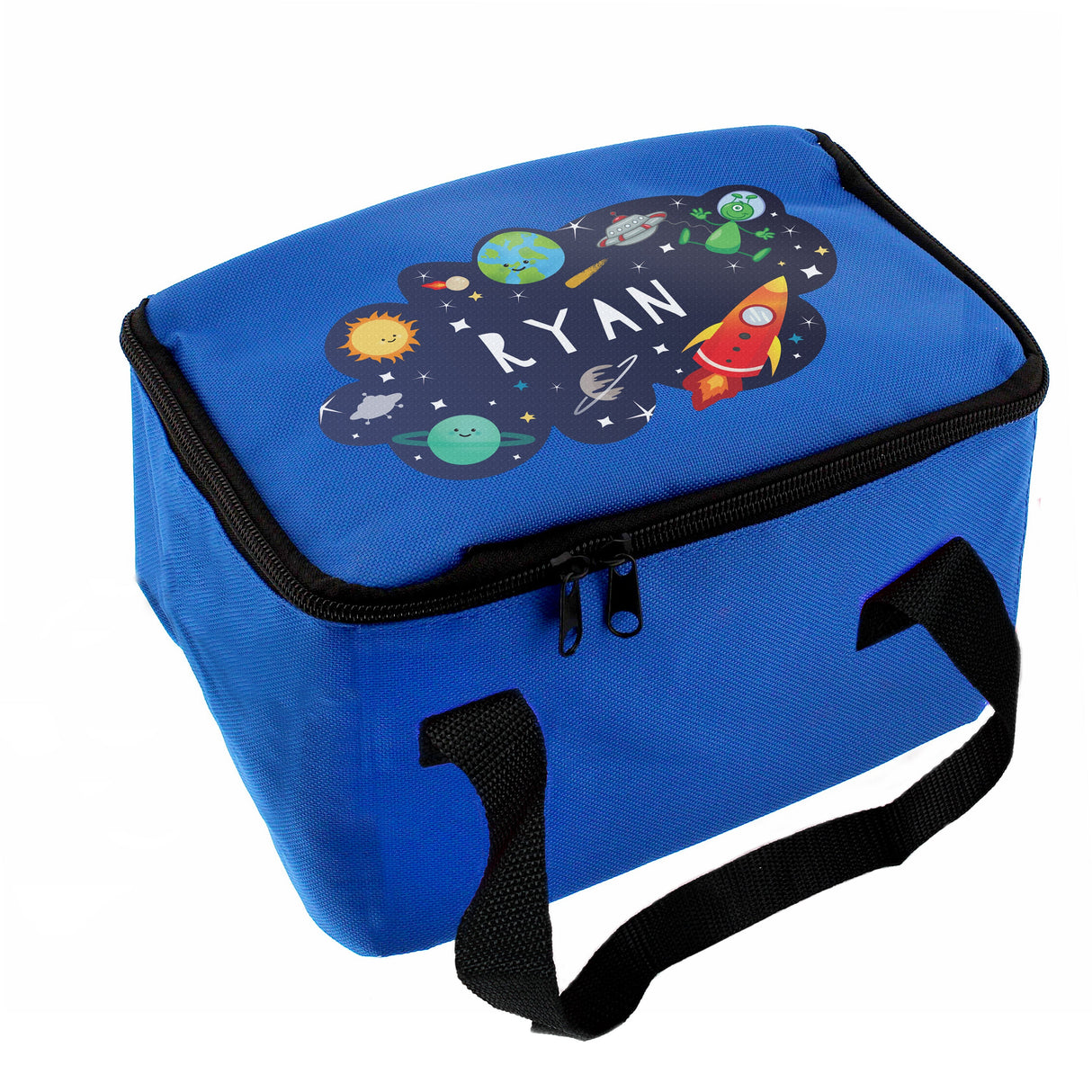 Personalised Space Blue Insulated Lunch Bag: 5 - Lunch Boxes & Bags By Gift Moments