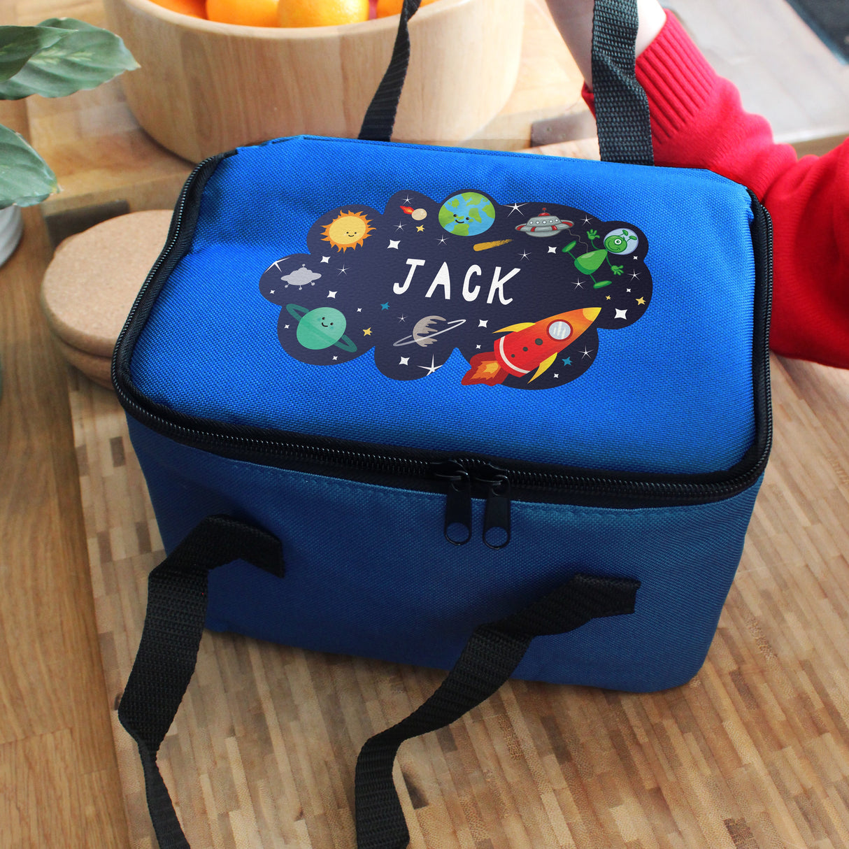 Personalised Space Blue Insulated Lunch Bag: 3 - Lunch Boxes & Bags By Gift Moments