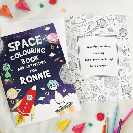 Personalised Space Colouring Book & Pencils: 2 - Books By Gift Moments