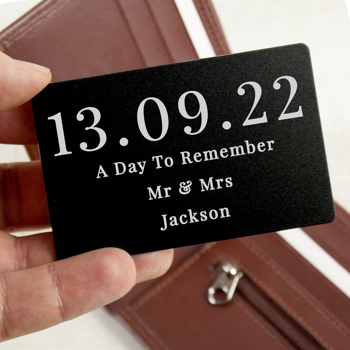 Personalised Special Date Black Wallet Card: 1 - Wallet Cards By Gift Moments