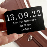 Personalised Special Date Black Wallet Card: 1 - Wallet Cards By Gift Moments