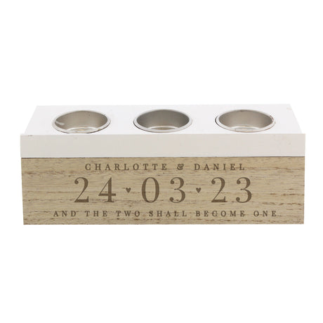 Personalised Triple Tea Light Keepsake Box: 5 - Candle Holders By Gift Moments