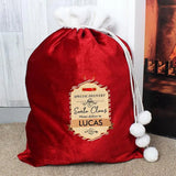 Personalised Luxury Red Pom Pom Gift Sack: 2 - Christmas Sacks By Gift Moments