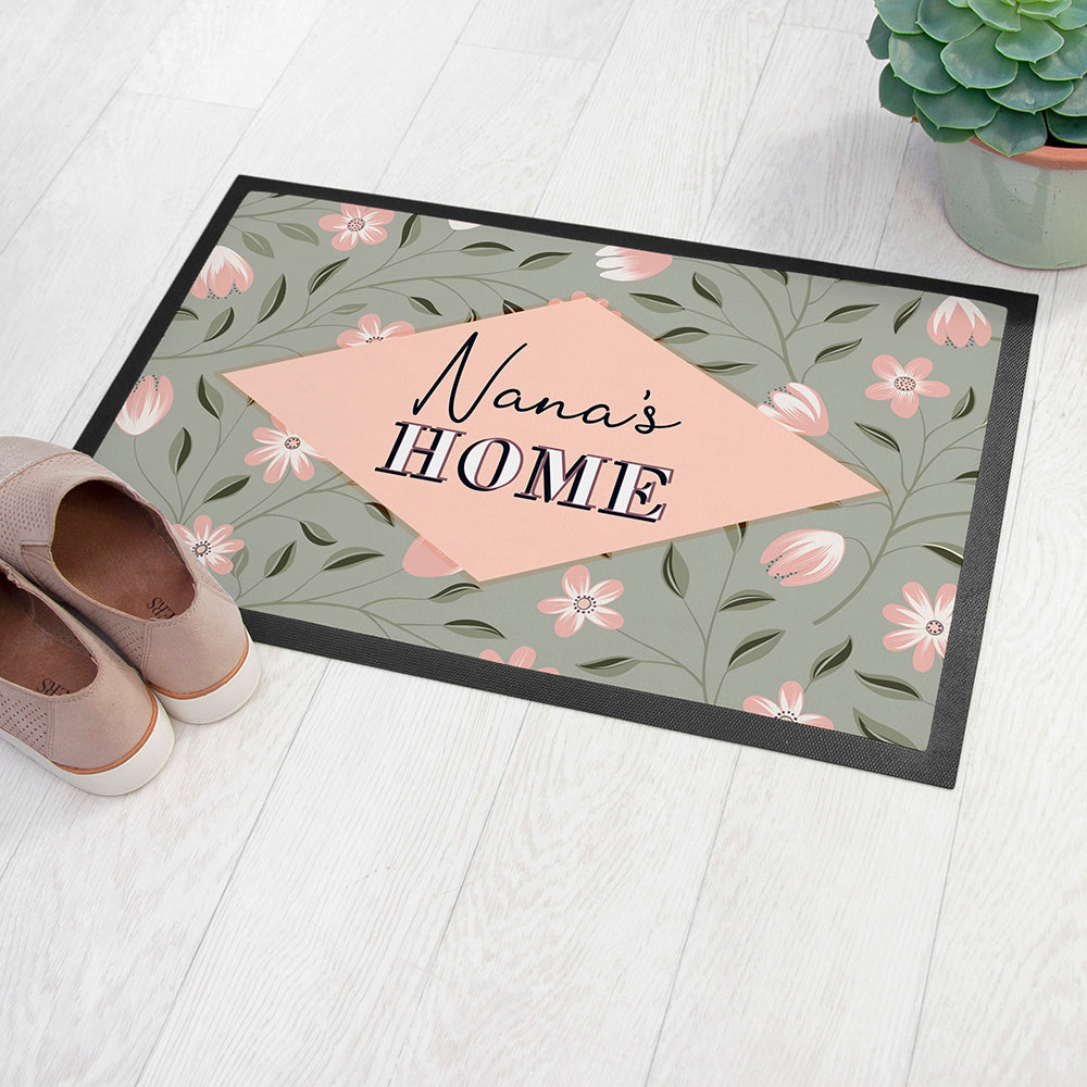 Personalised Spring Blossoms Welcome Doormat: 2 - Doormats By Gift Moments