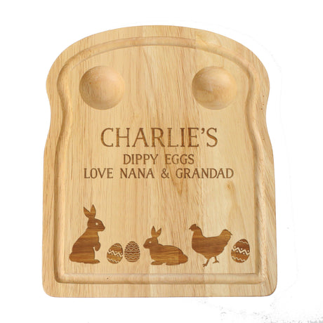 Personalised Egg and Toast Breakfast Board: 5 - Egg Cups By Gift Moments