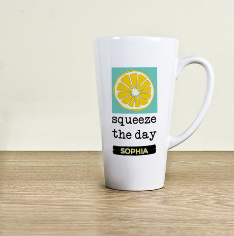 Personalised Squeeze The Day Latte Mug: 1 - Latte Mugs By Gift Moments