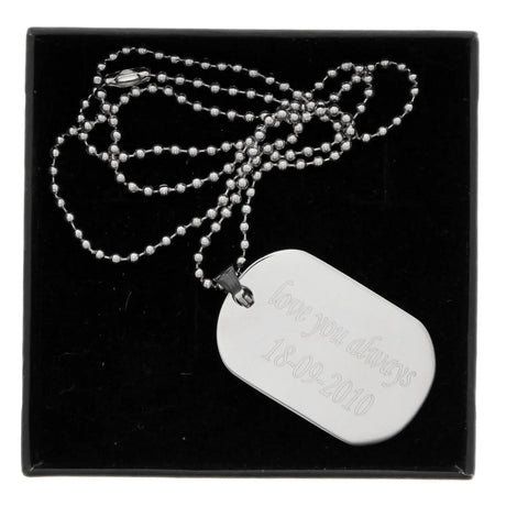 Personalised Stainless Steel Dog Tag Necklace: 3 - Necklaces By Gift Moments