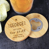 Personalised Star Bamboo Coaster with Opener: 3 - Coasters By Gift Moments