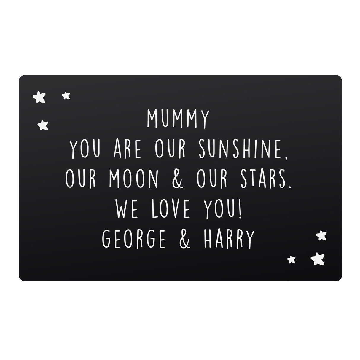 Personalised Star Black Wallet Card: 5 - Wallet Cards By Gift Moments