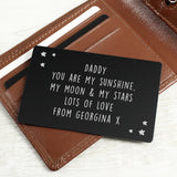 Personalised Star Black Wallet Card: 3 - Wallet Cards By Gift Moments