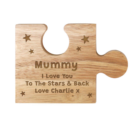 Personalised Star Design Wooden Jigsaw Piece: 5 - Coasters By Gift Moments