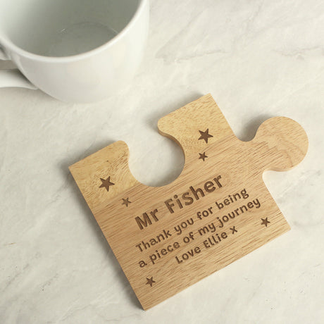 Personalised Star Design Wooden Jigsaw Piece: 4 - Coasters By Gift Moments