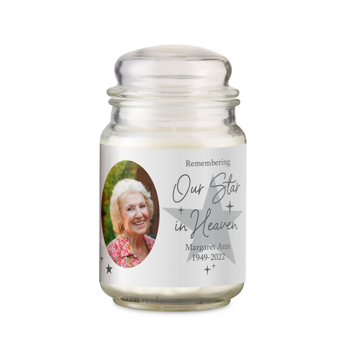 Personalised Star In Heaven Scented Candle: 6 - Candles By Gift Moments