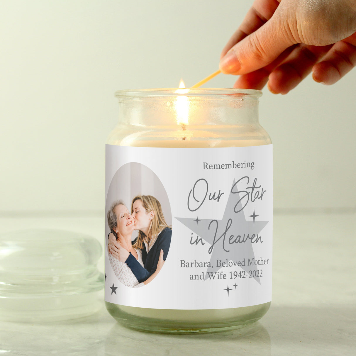 Personalised Star In Heaven Scented Candle: 5 - Candles By Gift Moments