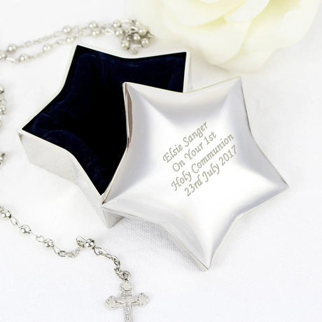 Personalised Silver Plated Star Trinket Box: 2 - Trinket Boxes By Gift Moments