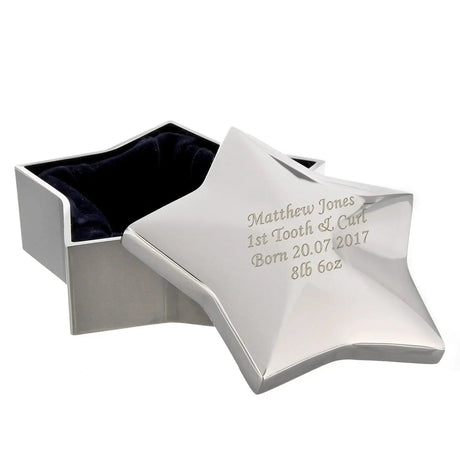 Personalised Silver Plated Star Trinket Box: 4 - Trinket Boxes By Gift Moments