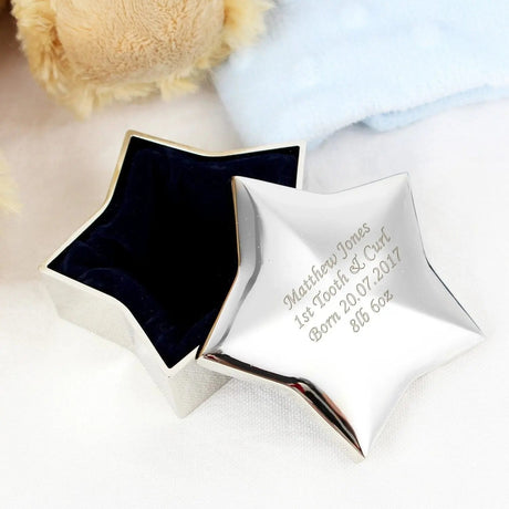 Personalised Silver Plated Star Trinket Box: 3 - Trinket Boxes By Gift Moments