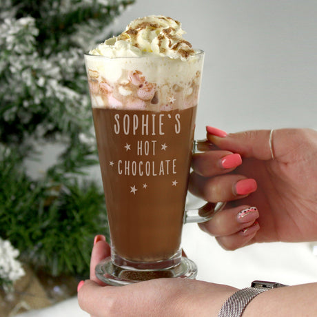 Personalised Stars Hot Chocolate Latte Glass: 1 - Latte Mugs By Gift Moments