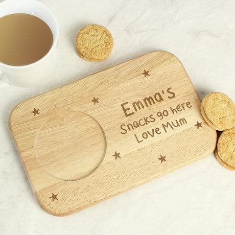 Personalised Stars Wooden Coaster Tray: 6 - Coasters By Gift Moments