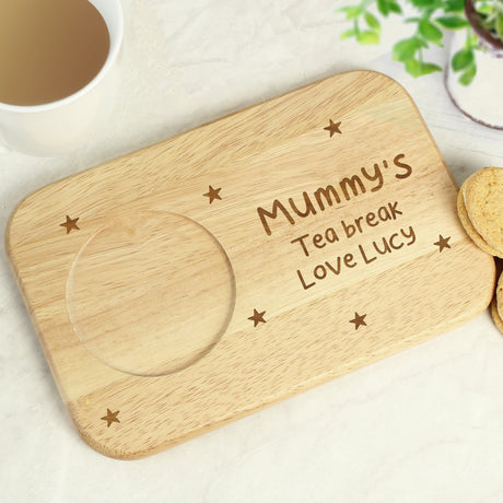 Personalised Stars Wooden Coaster Tray: 2 - Coasters By Gift Moments