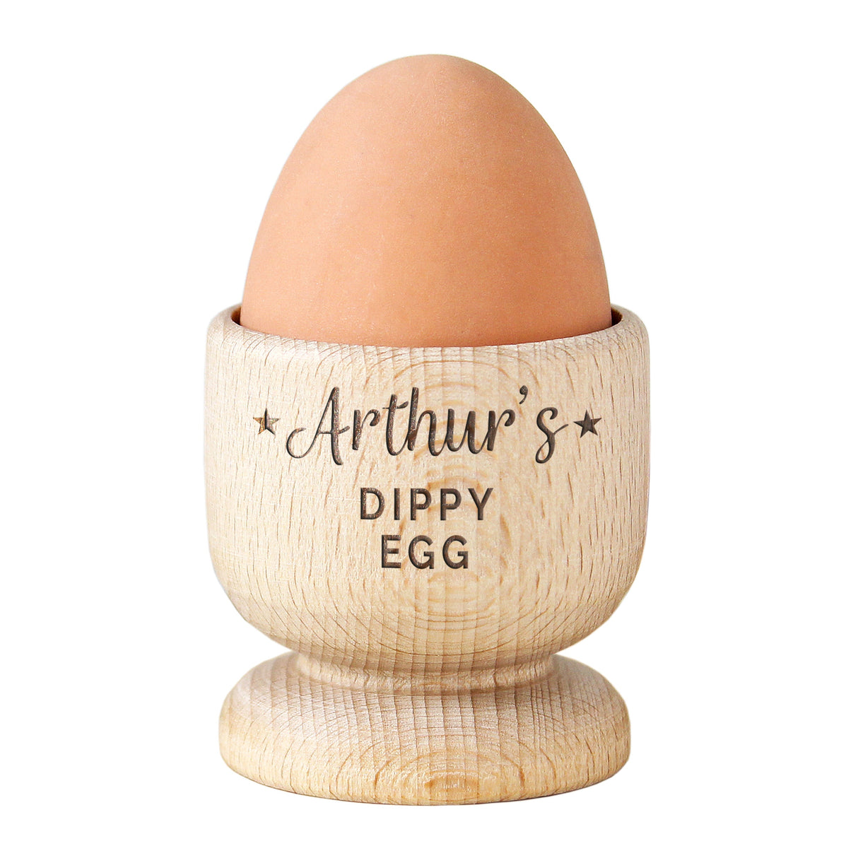 Personalised Stars Wooden Egg Cup: 6 - Egg Cups By Gift Moments