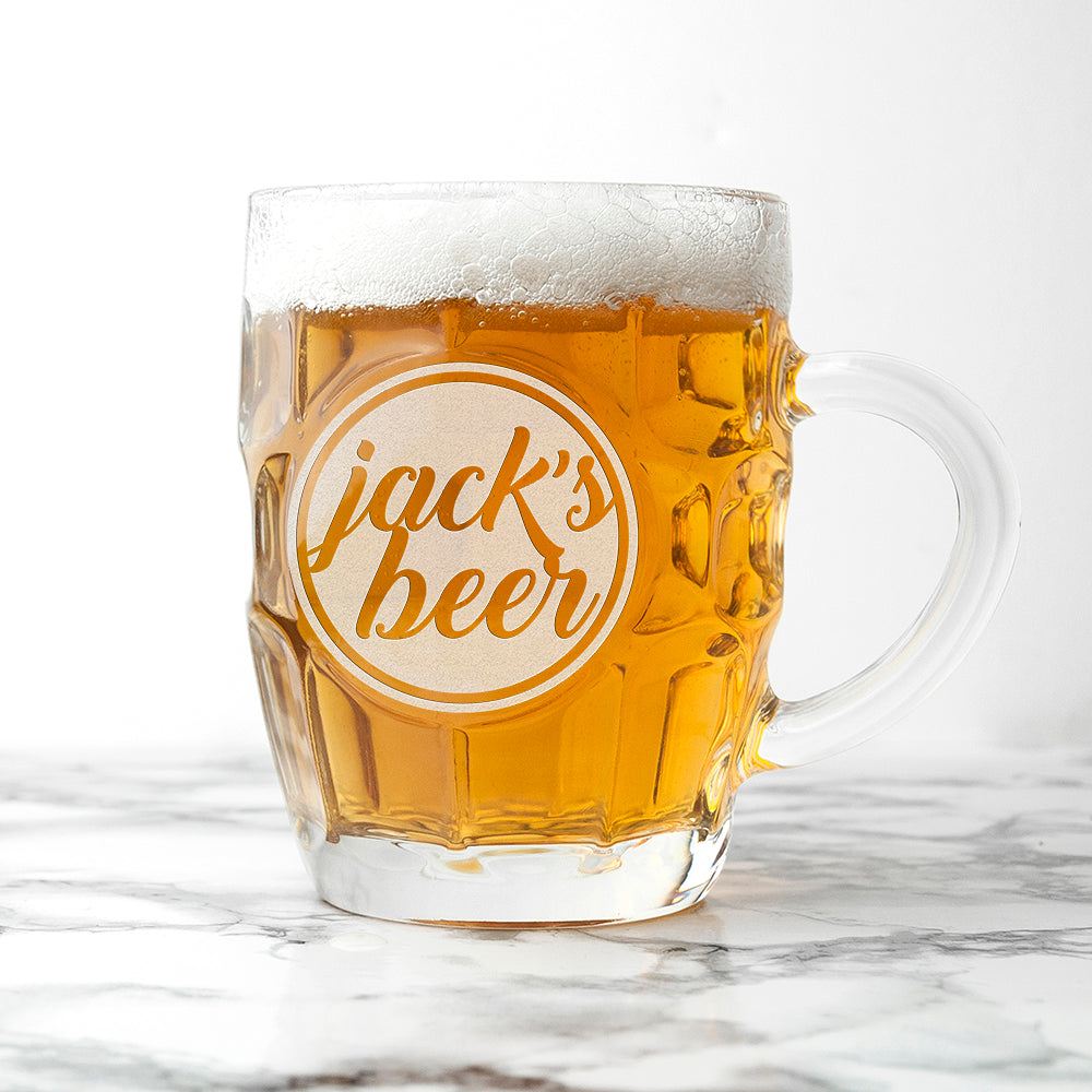 Personalised Dimpled Beer Stein 1 Pint: 1 - Beer Glasses By Gift Moments