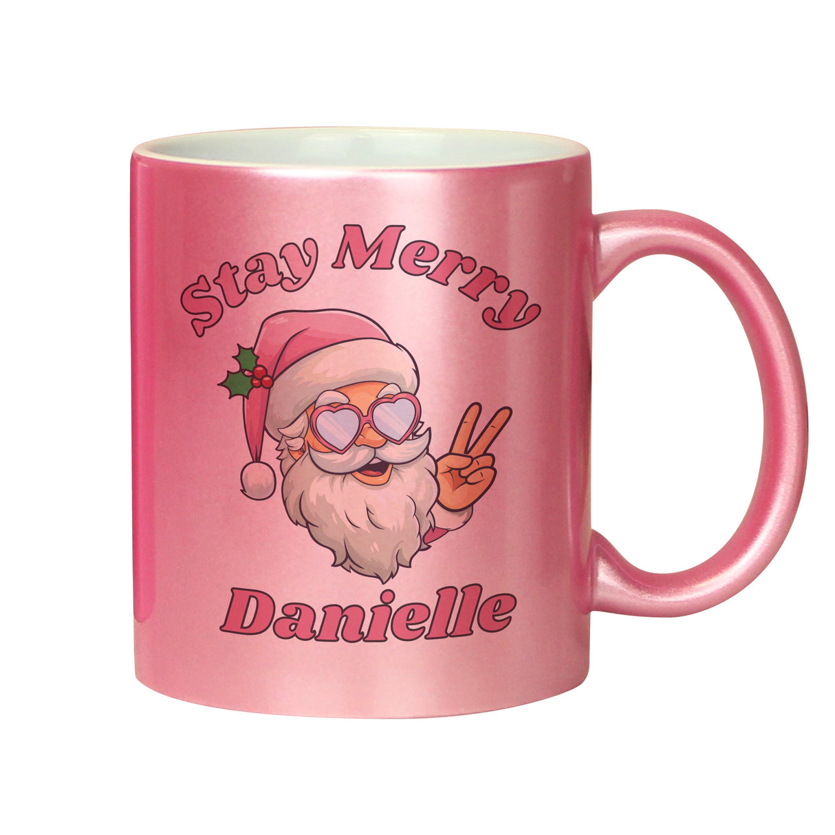 Personalised Santa Pink Mug: 4 - Mugs By Gift Moments