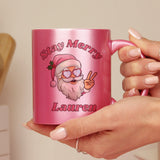 Personalised Santa Pink Mug: 2 - Mugs By Gift Moments